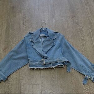 Blue Cropped Denim Jacket
